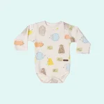 بادی آستین بلند طرح جوجه تیغی 0 تا 12 ماه