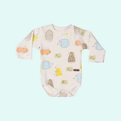 بادی آستین بلند طرح جوجه تیغی 0 تا 12 ماه