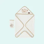 ست حوله دو تیکه دورپیچ طرح teddy bear برند رز برن