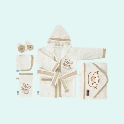 ست حوله پنج تیکه طرح teddy bear برند رز برن