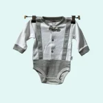 بادی آستین بلند نوزاد طرح ژاکارد