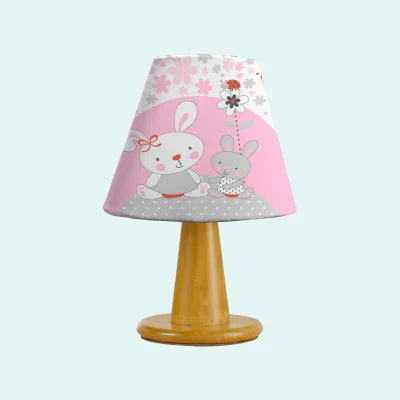 آباژور اتاق کودک مخروطی طرح Little Bunny